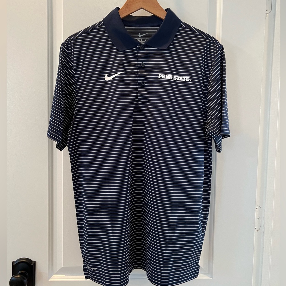 NIKE - Penn State Nittany Lions - Dri-Fit Golf Shirt - Men's Small - Navy/White